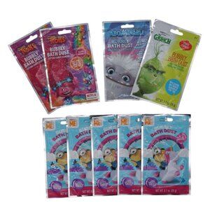 Bubbly Bath Dust 9-Pack – Trolls, Abominable, The Grinch & Despicable Me – Fizzy
